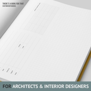 The architects notebook classic grid is containing lot of space for your drawings, structered info boxes for data, details and stuff like surface/materials ideas. You will love this notebook for architects and interior designers.