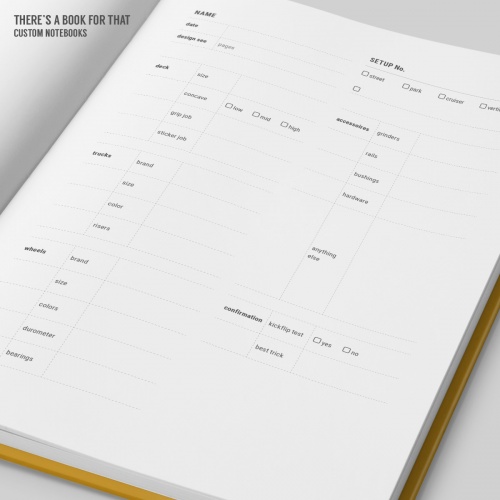 The skateboard design notebook Lord of the Boards is containing multiple setup pages to refer your designs to (street, park ,cruiser…). Multiple grids (various classic shapes) to start drawing without caring about shapes, custom guides for freeform shapes, complete technical documentation from deck 2 trucks 2 wheels 2 accessoires.