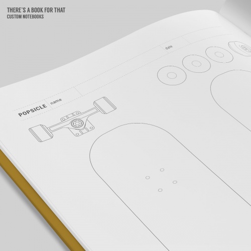 The skateboard design notebook Lord of the Boards is containing multiple setup pages to refer your designs to (street, park ,cruiser…). Multiple grids (various classic shapes) to start drawing without caring about shapes, custom guides for freeform shapes, complete technical documentation from deck 2 trucks 2 wheels 2 accessoires.