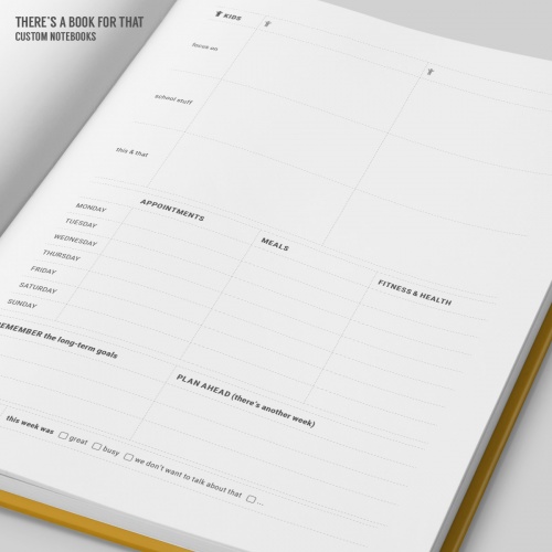 This family organizer for mother / father of two kids is helping you to keep track of your family business: todos, school, focus support, calls&e-mails, appointments, meals, fitness&health and whatnot.