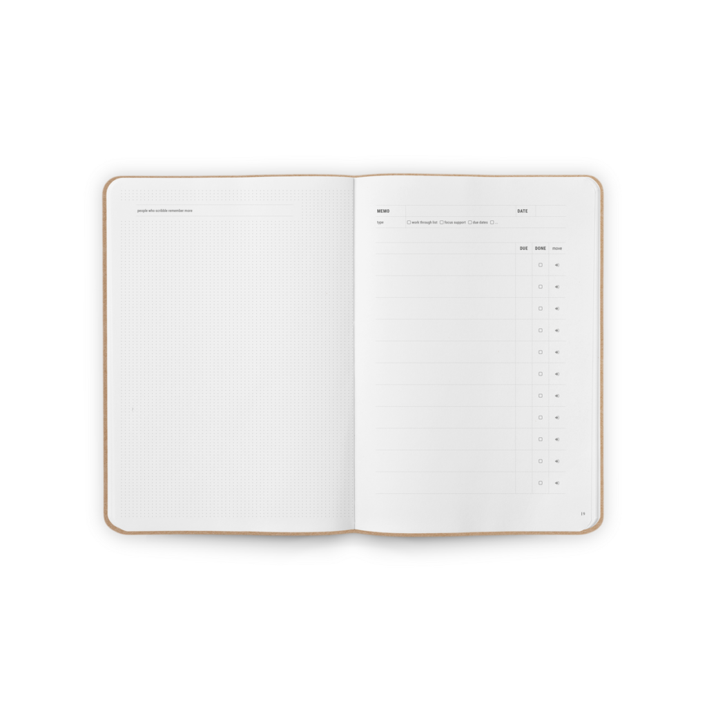 Memos Organization Stationery Notebook There's a book for that.