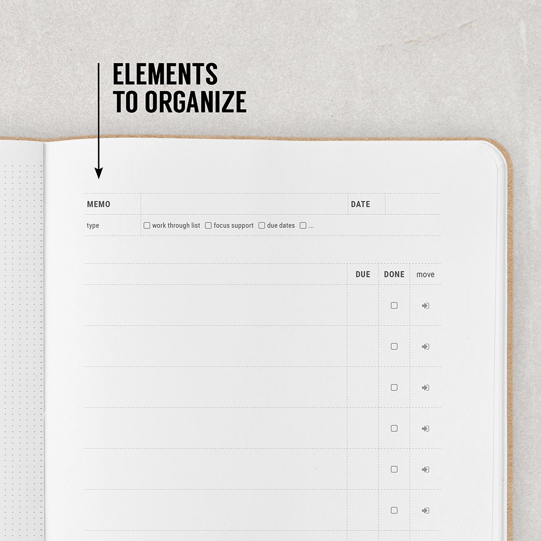 There's a book for that - Memos Organization Notebook